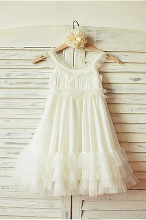 Robe de cortège enfant a-ligne avec fleurs avec chiffon de princesse de lotus - Photo 2