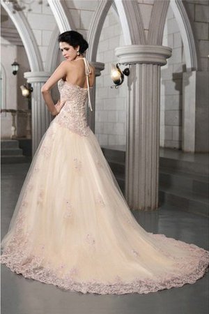 Abito da Sposa con Applique Principessa Allacciato Lupetto con Perline - Foto 2