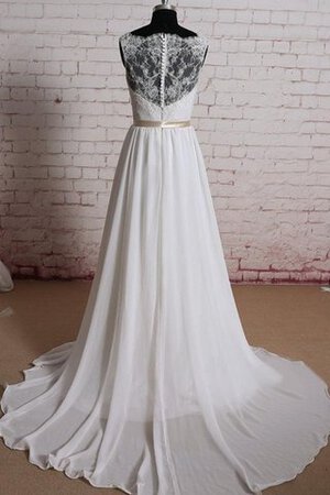 Abito da Sposa sensuale in Chiffon con Fusciacca A-Line Naturale A Terra - Foto 2