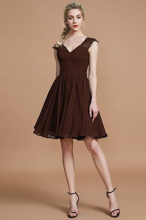 Abito da Damigella in Chiffon Mini A-Line Al Ginocchio Senza Maniche - Foto 12