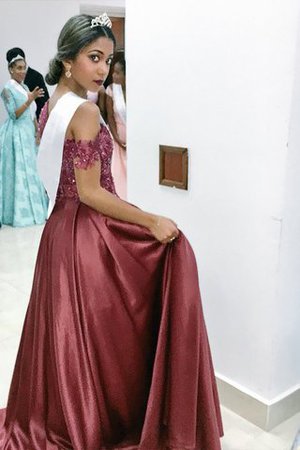 Vestido de Noche de Corte princesa en Satén de Apliques de Largo de Sin mangas - Foto 1