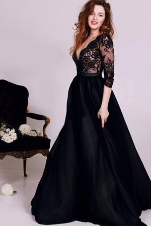 Robe de soirée avec ruban v encolure appliques en chiffon de traîne courte - Photo 1