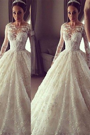 Abito da Sposa Tondo in Pizzo con Maniche Lunghe Ball Gown Medievale - Foto 1