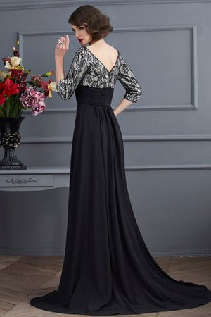 Robe de soirée en 3/4 manche de traîne courte en chiffon collant de col en v - Photo 2