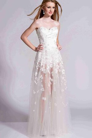 Robe de bal romantique transparent ligne a longueur au ras du sol avec lacets - Photo 1