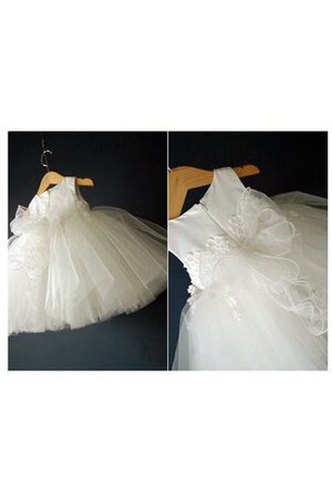 Robe de cortège enfant plissé avec fleurs de lotus appliques manche nulle - Photo 5