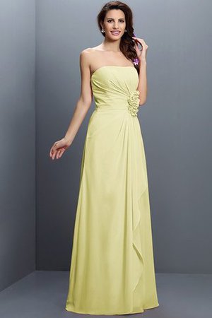 Robe demoiselle d'honneur longue de bustier avec zip avec fleurs en chiffon - Photo 6