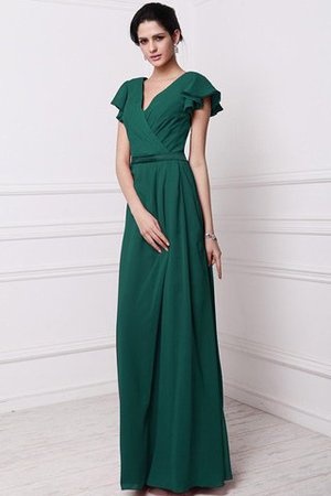 Robe demoiselle d'honneur plissé longue en chiffon avec fronce en forme - Photo 9