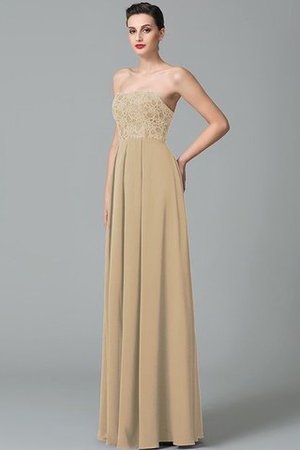 Robe demoiselle d'honneur longue naturel manche nulle avec chiffon avec zip - Photo 6