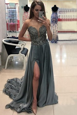 Prinzessin Süß A-Line Abendkleid mit Natürlicher Taille aus Chiffon - Bild 1