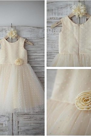 Robe de cortège enfant naturel col u profond jusqu'au sol fermeutre eclair en tulle - Photo 1