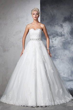 Elegante Vestido de Novia de Apliques de Cola Capilla de Escote Corazón - Foto 4