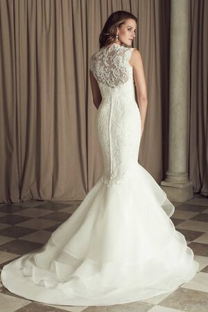 Abito da Sposa Moderno Lungo Shiena Sheer Sirena in Pizzo Romantico - Foto 2