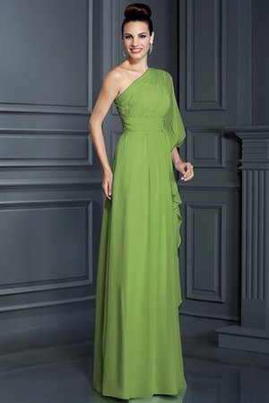 Robe demoiselle d'honneur longue en chiffon jusqu'au sol gaine en 3/4 manche - Photo 13