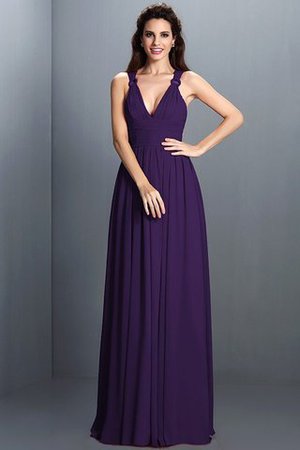 Robe demoiselle d'honneur plissage sexy de princesse avec zip en chiffon - Photo 12