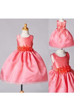 Robe de cortège enfant naturel en organza de lotus avec sans manches de mode de bal - Photo 4