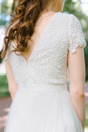 Abito da Sposa in Tulle in pizzo Tubino in Pizzo Lungo Moderno - Foto 3