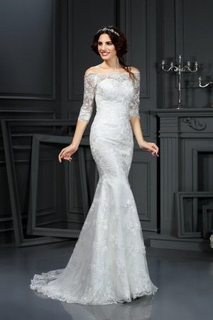 Robe de mariée naturel longue fermeutre eclair de traîne courte collant - Photo 1