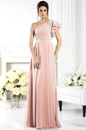 Robe demoiselle d'honneur longue a-ligne de lotus en chiffon avec sans manches - Photo 21