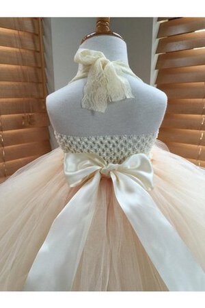 Robe de cortège enfant avec sans manches dénudé en tulle de lotus jusqu'à la cheville - Photo 3