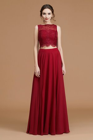 Robe demoiselle d'honneur de col bateau de princesse ligne a fantastique avec chiffon - Photo 3