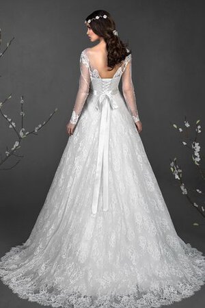 Robe de mariée modeste distinguee romantique a-ligne en tulle - Photo 3