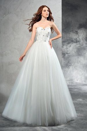 Normale Taille Perlenbesetztes Prinzessin Ewiges Herz-Ausschnitt Brautkleid - Bild 3