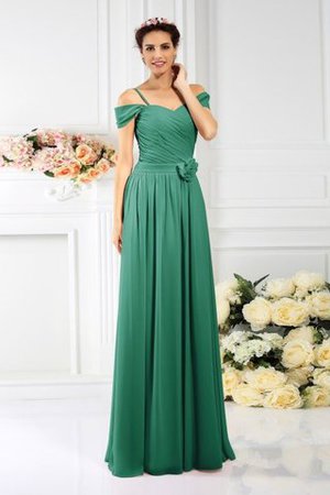 Robe demoiselle d'honneur plissage de princesse manche nulle en chiffon avec zip - Photo 9