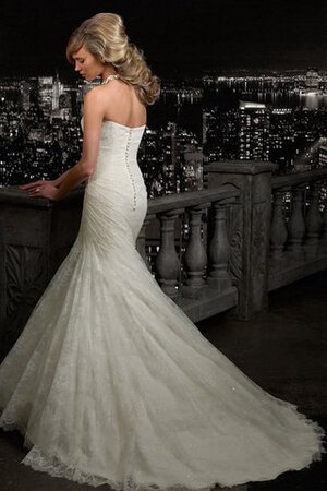 Robe de mariée naturel de sirène avec fleurs manche nulle de bustier - Photo 2