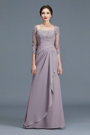 Chiffon Normale Taille Enges Herz-Ausschnitt Brautmutterkleid mit Rüschen - Bild 1