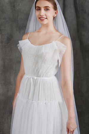Robe de mariée bretelles spaghetti ceinture en étoffe charmant en dentelle longue - Photo 7