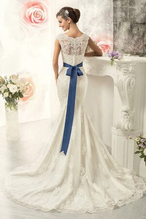 Robe de mariée delicat classique ceinture avec ruban avec manche épeules enveloppants - Photo 3