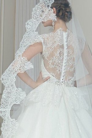 Robe de mariée plissé en tulle avec perle en plage longueur au ras du sol - Photo 5