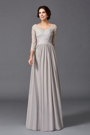 Chiffon V-Ausschnitt Sittsames Brautmutterkleid mit Rüschen mit Reißverschluss - Bild 1