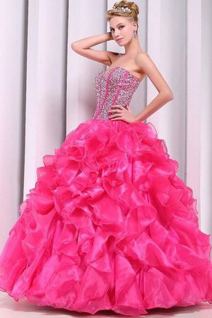 Abito Quinceanera Ball Gown Senza Maniche Naturale con Perline Moderno senza strap - Foto 4