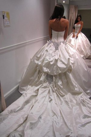 Vestido de Novia de Brillante de Cinturón de cuentas de Escote Corazón de Largo - Foto 2