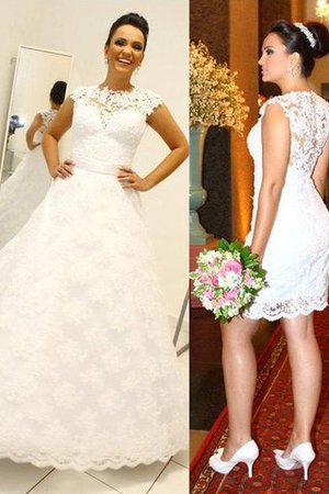 Clasico Vestido de Novia de Encaje Adorno de Sin mangas de Escote redondo - Foto 1