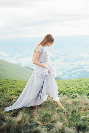 Clasico Vestido de Novia de Corte-A en Gasa de Camiseta - Foto 5