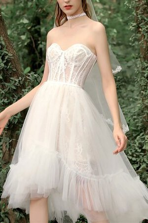 Robe de mariée avant-gardiste avec sans manches en tulle bref informel - Photo 4