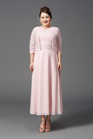 Chiffon Reißverschluss Empire Taille Knöchellanges Brautmutterkleid mit Jacke - Bild 6