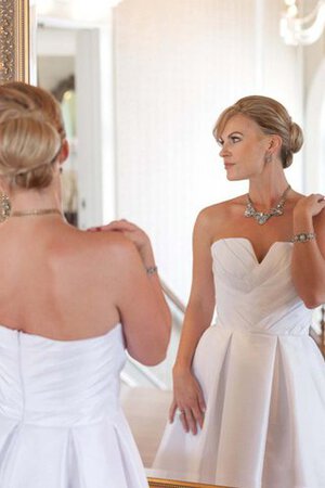 Vestido de Novia en Tul y Tafetán de Natural de Cremallera de Volantes Adorno - Foto 1