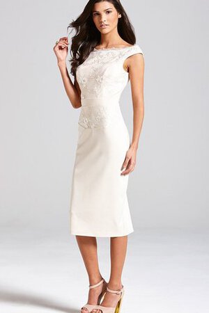 Kurze Ärmeln Reißverschluss schlichtes luxus schick Brautjungfernkleid mit gekappten Ärmeln - Bild 1