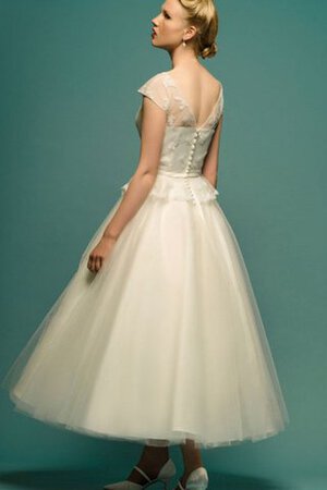 Robe de mariée luxueux classique encolure ronde textile en tulle decoration en fleur - Photo 2