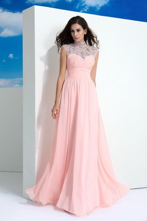 Robe de bal longue avec perle avec chiffon jusqu'au sol avec sans manches - Photo 4