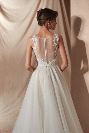 Abito da sposa in tulle retro con bottone stupefacente cerniera naturale - Foto 4