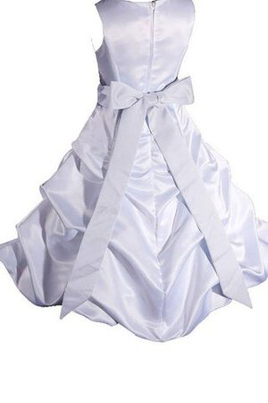 Abito da Cerimonia Bambini Senza Maniche con Fiocco in Taffeta A-Line con Increspature - Foto 3