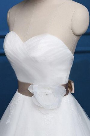 Robe de mariée naturel ceinture en étoffe de col en cœur textile en tulle avec ruban - Photo 4