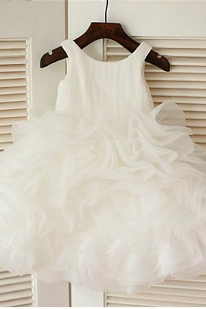 Abito da Cerimonia Bambini Tondo Ball Gown Sotto Ginocchio Senza Maniche in Organza - Foto 2