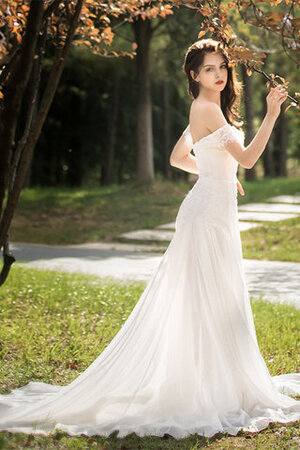 Robe de mariée avec chiffon exquis longueur au ras du sol vintage longue - Photo 2