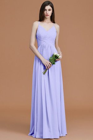 Robe demoiselle d'honneur naturel de princesse ruché avec chiffon avec sans manches - Photo 23